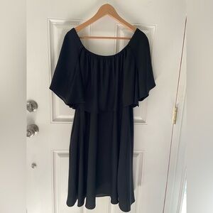 Cape-style A-line dress, could also be worn off-shoulder. Like new!